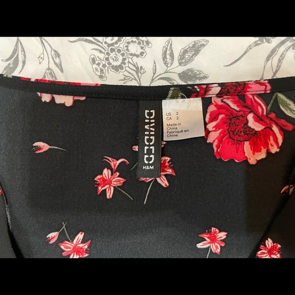 Black floral mini dress - Picture 4 of 4